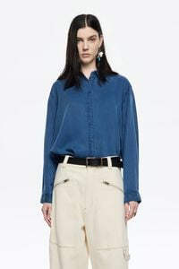 Blue fluid denim shirt