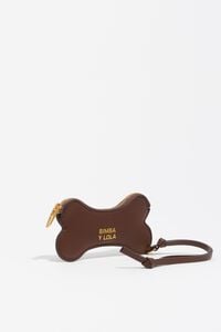 Monedero charm hueso piel moca