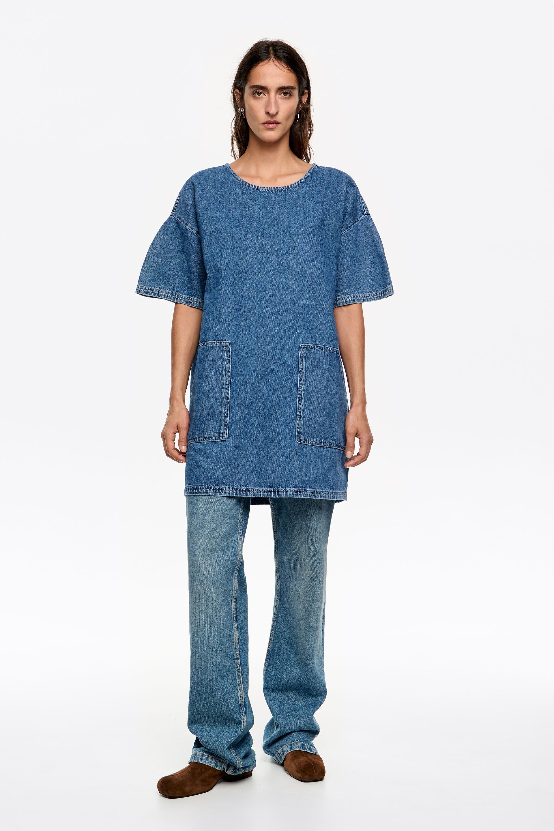 bimba y lola denim dress Vestido corto azul claro lavado Color:Emerald/Gold Crafted from soft denim import_0222 Cassie Dress Gold Dupioni Rather saucy