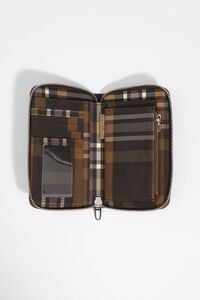 Medium coated chocolate green tartan wallet