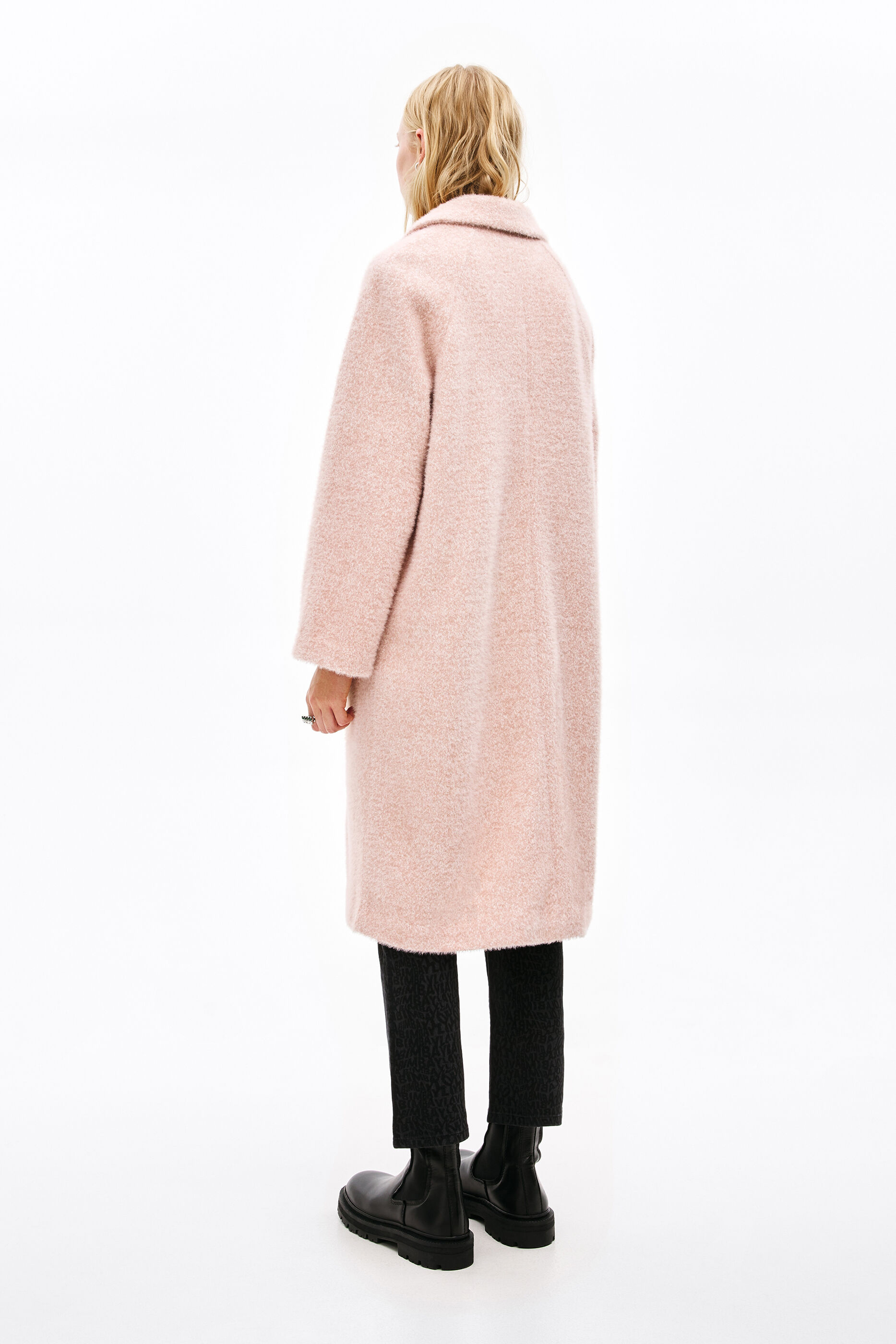 mango pink fur coat