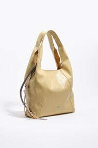 Large oatmeal leather Paper bag
