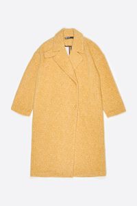 Yellow fur tailored coat