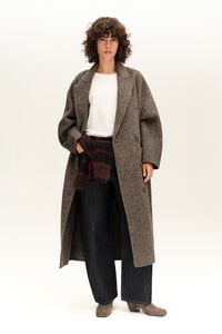 Abrigo doble faz oversize topo oscuro