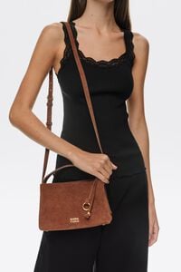 Bolso hobo Chihuahua mini piel casta&ntilde;a