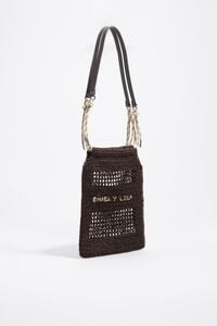 Small chocolate paper shoulder bag