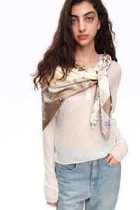 Pa&ntilde;uelo patchwork romantic flowers crema