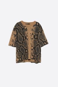 Ocher cotton snake T-shirt