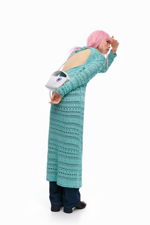 Blue Lurex Knit Dress