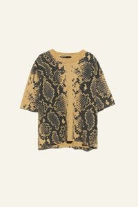 Ocher cotton snake T-shirt
