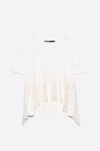 White lace ruffle T-shirt
