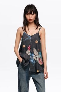 Топ із бретельками кольору антрацит