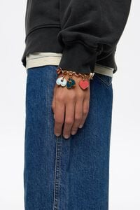 Gold-tone heart logos bracelet
