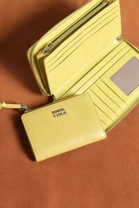 Cartera compacta piel lim&oacute;n