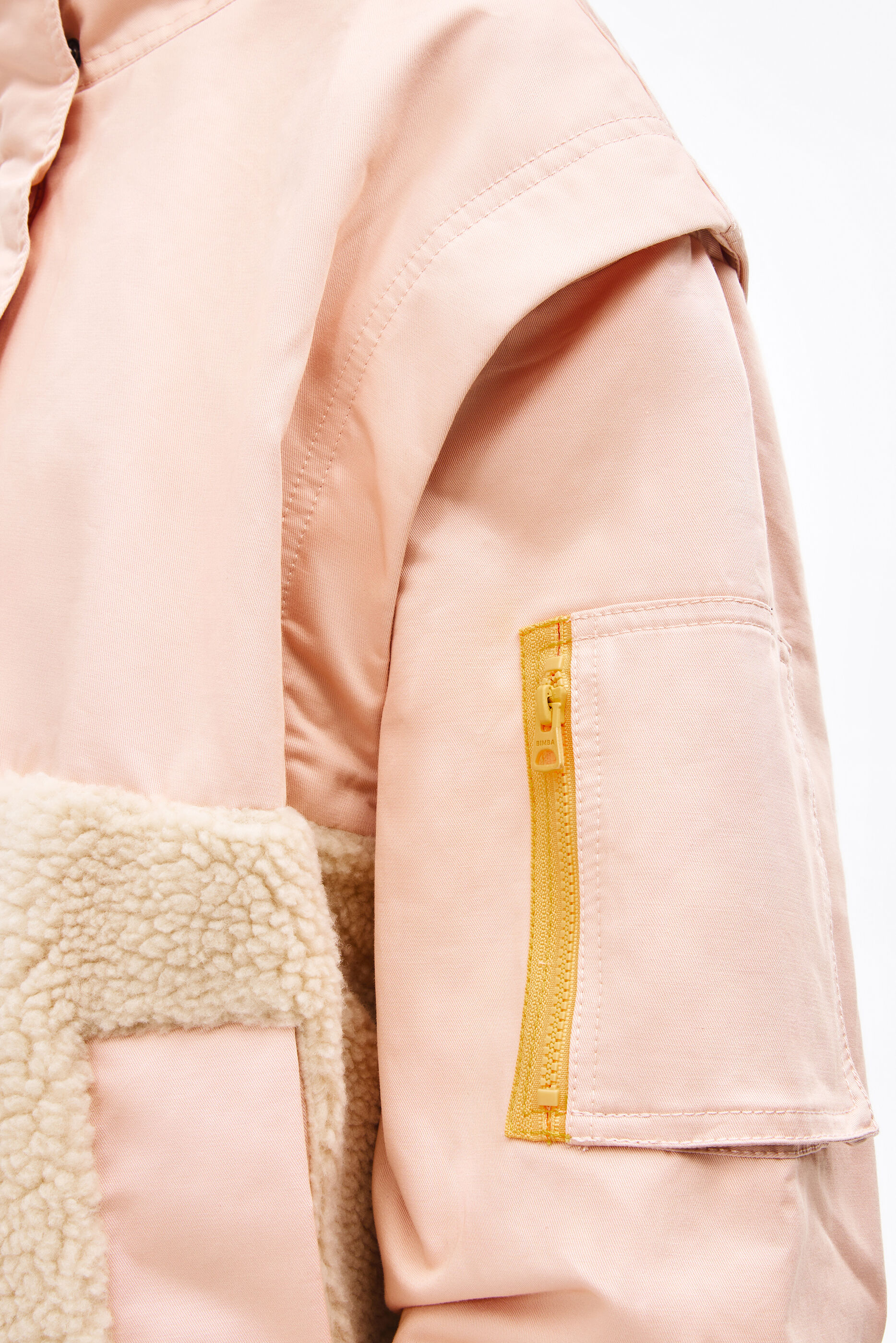 pink fluffy bomber jacket