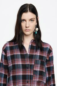 Camisa textura cuadros roja