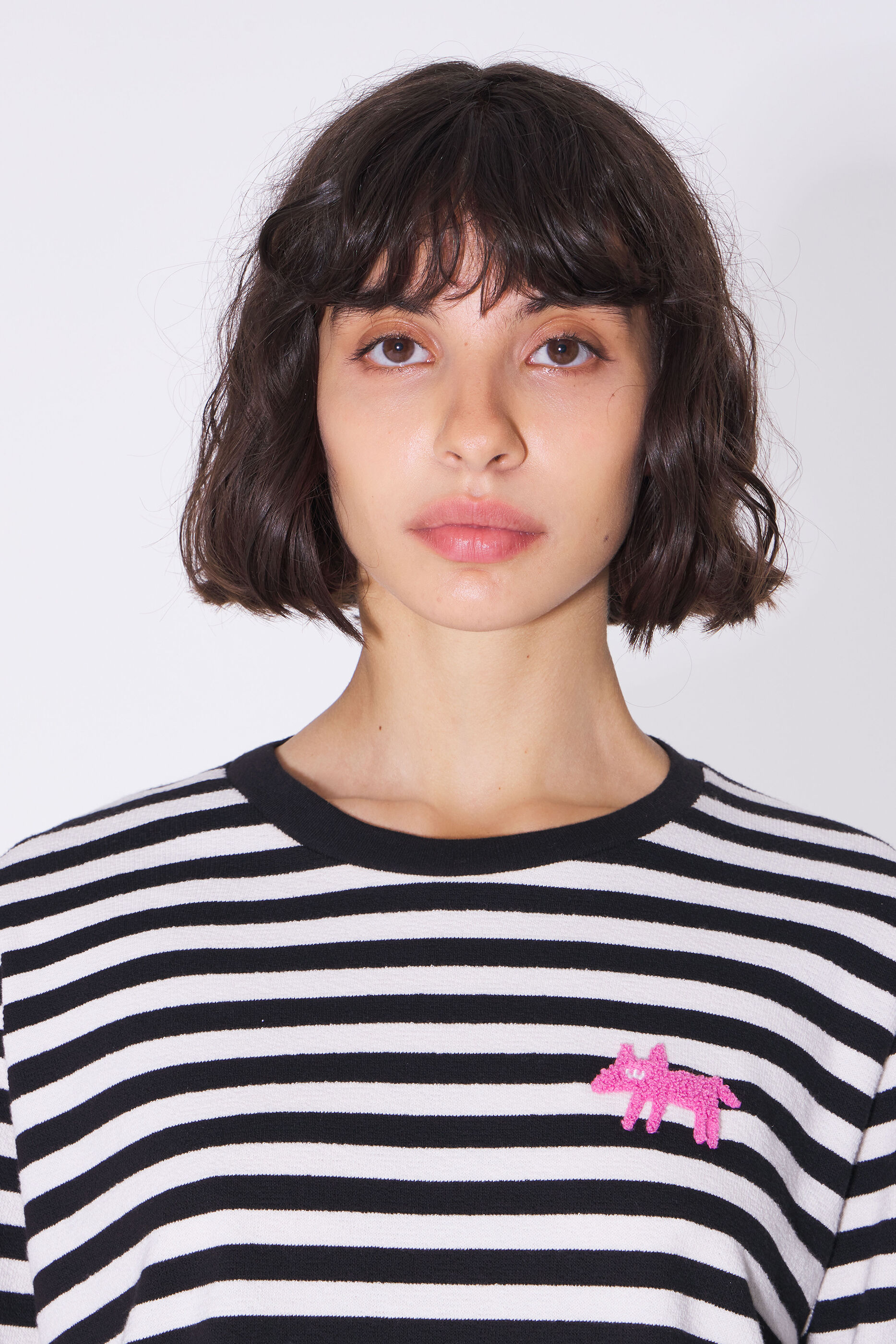 Black striped boxy T-shirt