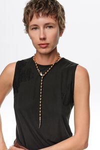 Gold chain necklace with snake head