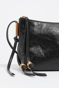 Small black leather crossbody bag