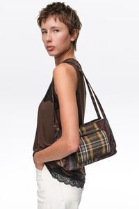 Bolso Pocket hombro grande tart&aacute;n chocolate verde