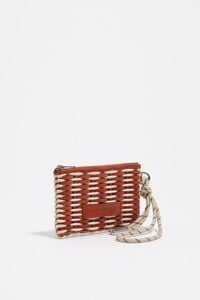 Tan leather coin purse