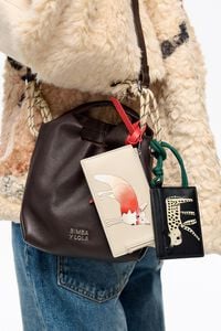 Stone leather Fr&iacute;o Peludo card holder/coin purse