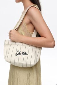 Mini off-white cotton crossbody bag