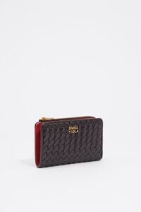 Eggplant plaited compact purse