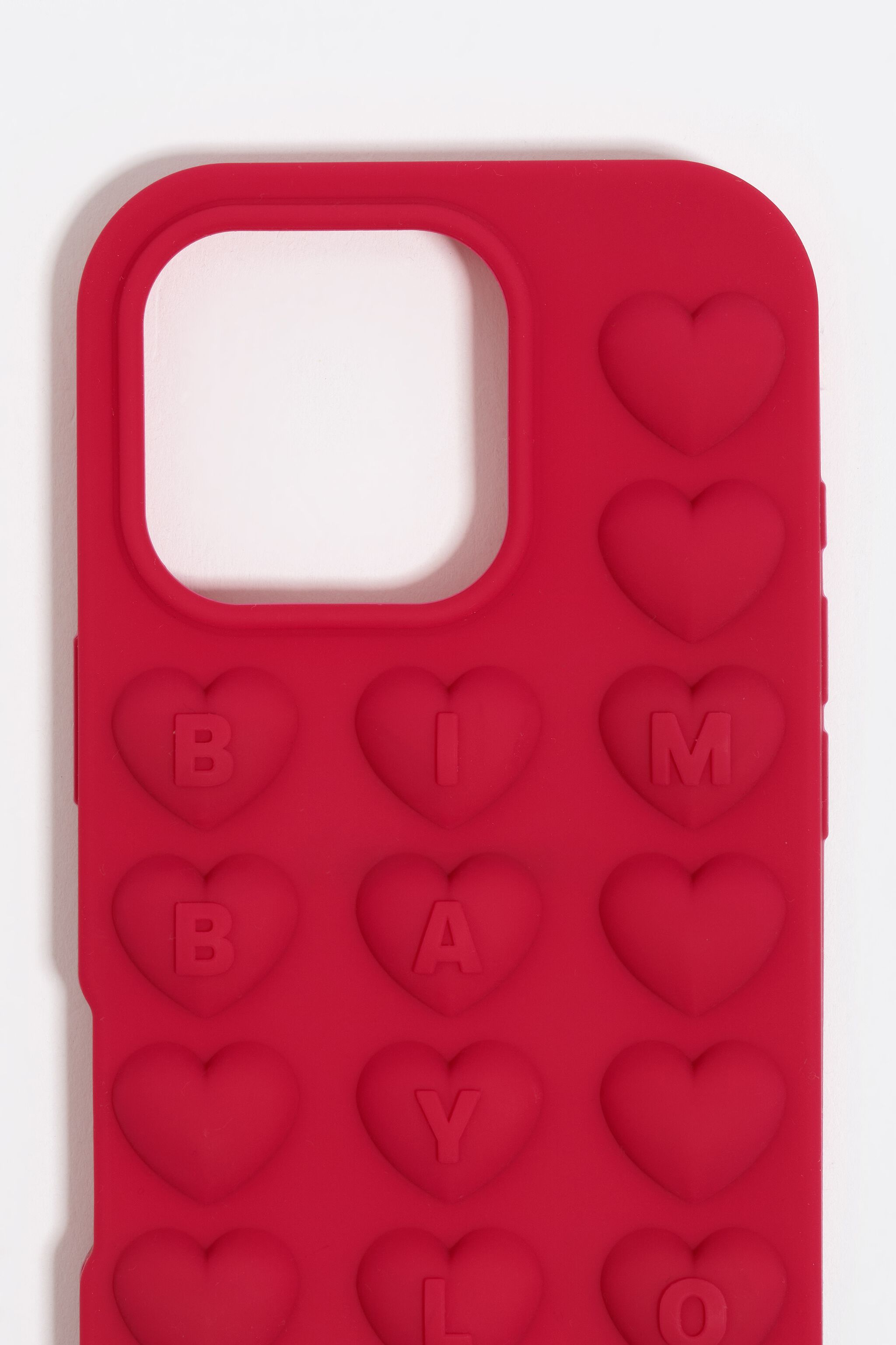 Raspberry silicone iPhone 15 Pro case