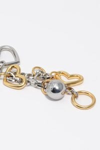 Llavero cadena metal corazones