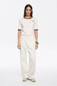 WIDE LEG - Vaquero blanco