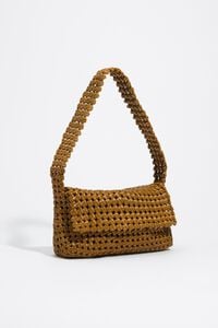 Medium lime plaited leather hobo bag