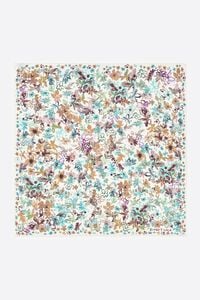 White watercolor floral scarf