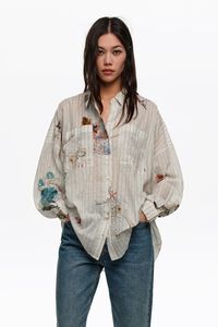 Бавовняна смугаста сорочка оверсайз