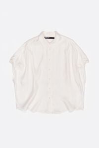 Ivory fluid cape shirt