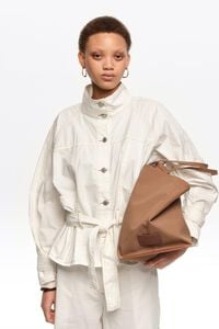 Bolso shopper grande gabardina canela