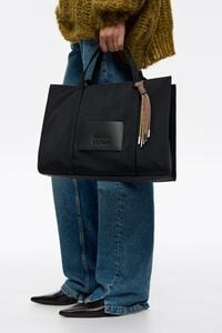 Black nylon shopper bag