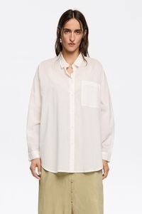 Camisa logo bordado inglés blanco roto