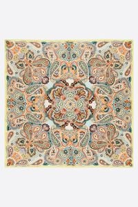 Yellow paisley and butterflies scarf