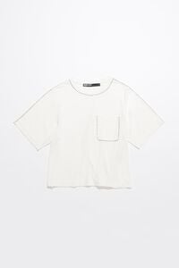 Camiseta boxy piedras marfil