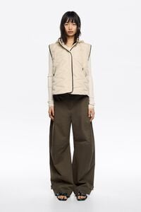 Ivory padded vest hood