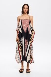 Vestido pa&ntilde;uelo Ikat negro