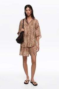 Camisa plisada manga curta watercolor Dots