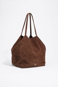 Bolso shopper maxi serraje caf&eacute;