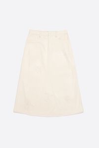 Falda línea A bordados crema