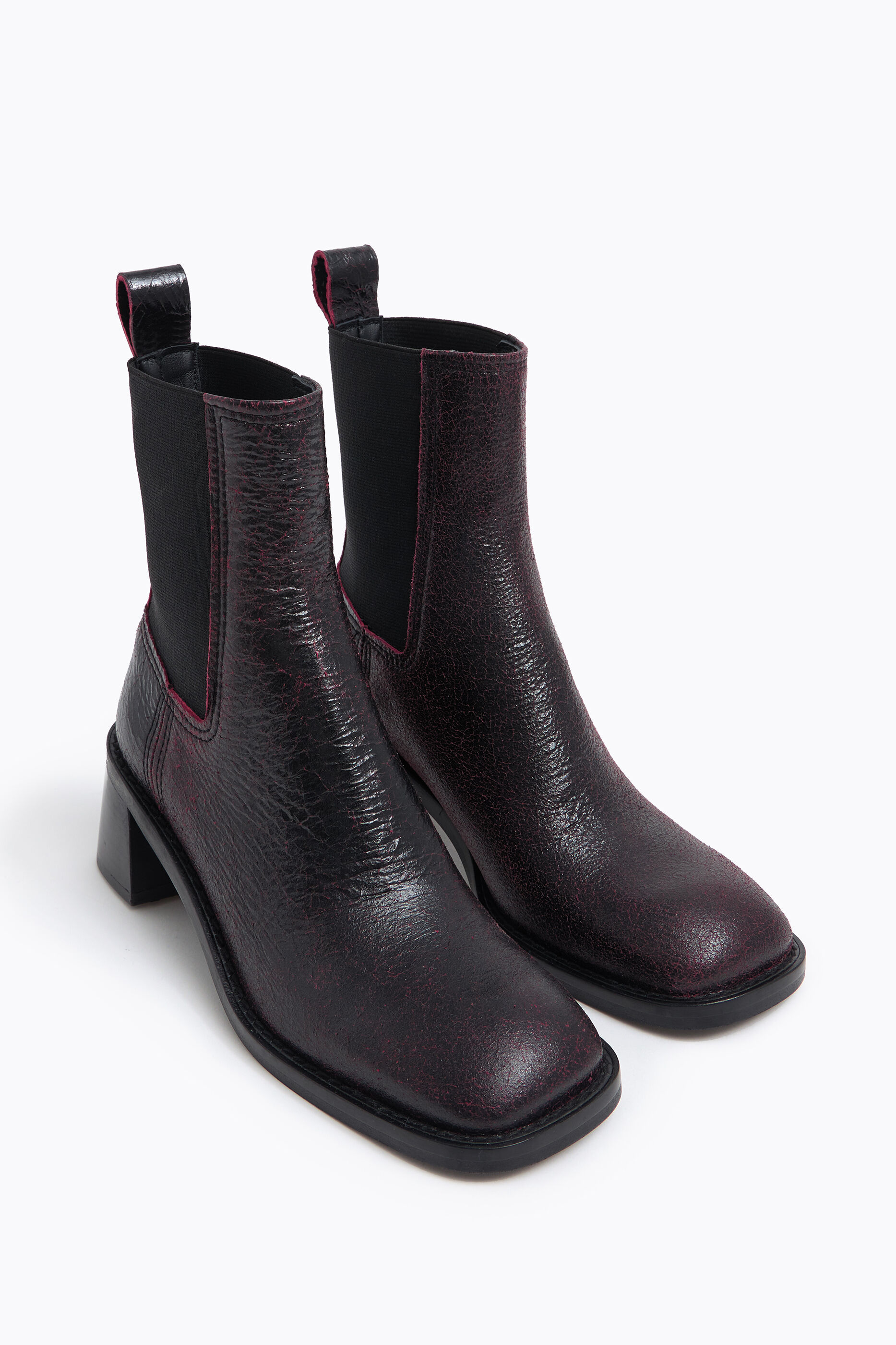 wine ankle boots