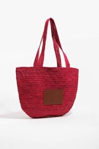 Large red plaited bag