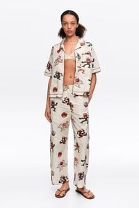Samba barrel trousers with decorative stitching