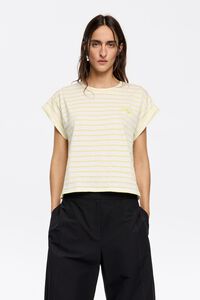 Camiseta boxy rayas amarilla