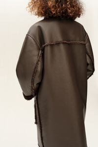 Chocolate reversible fur coat